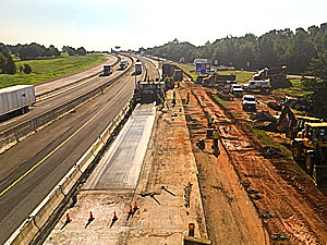 large scale interstate lane paving