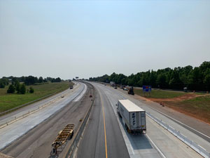 Looking down the interstate at MM80