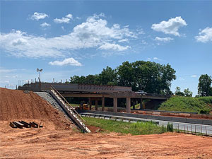 The new bridge for Macedonia Road in underway at Exit 87