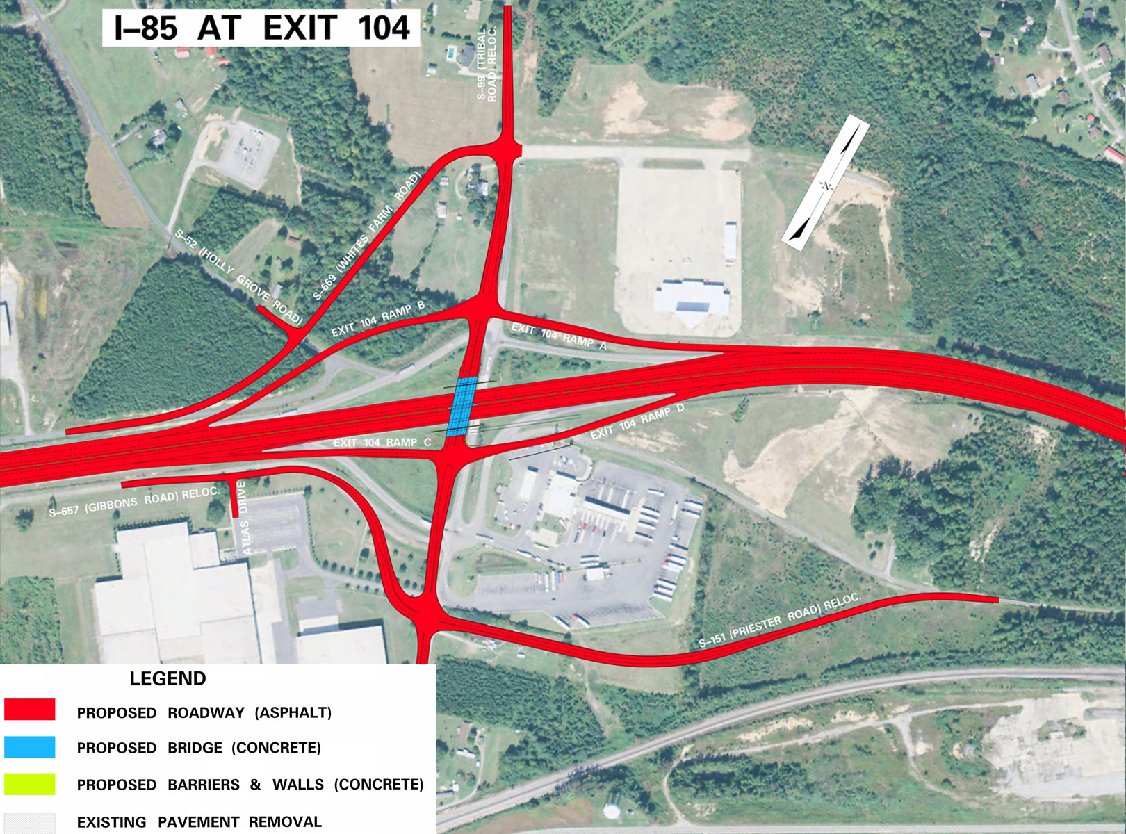 Rendering of I85 road construction around exit 104