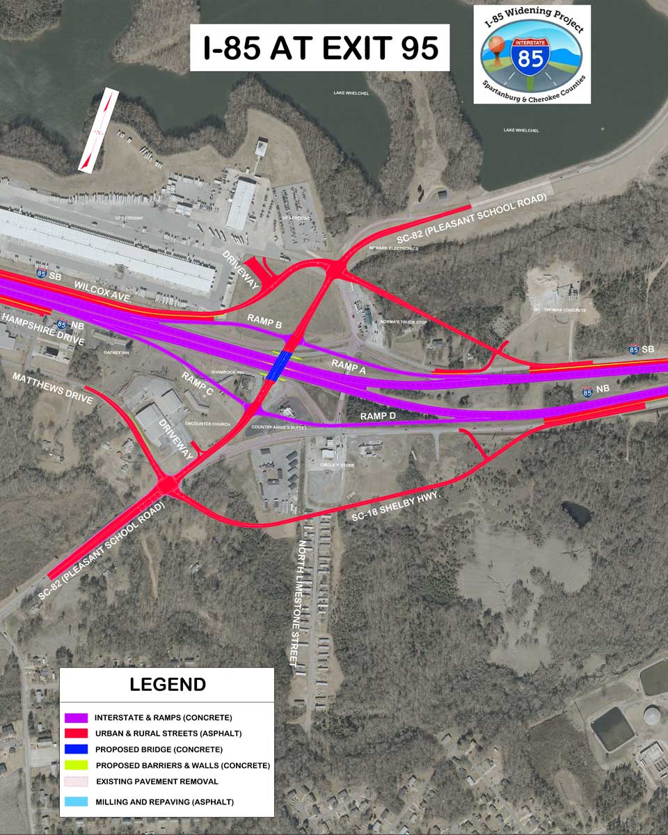 Rendering of I85 road construction around exit 95