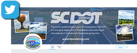 Screen capture of the I85 Twitter feed